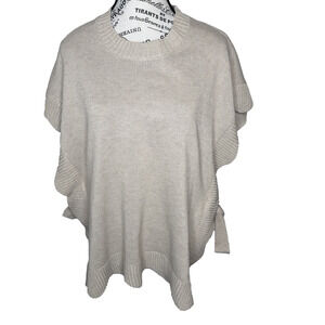Mudpie Poncho Sweater With Side Ties Women’s One Size Beige